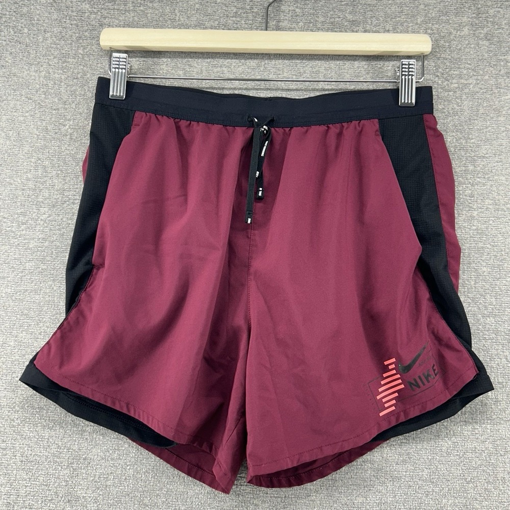 Nike Dri Fit Running Shorts Men‎ Size Medium Burgundy Activewear